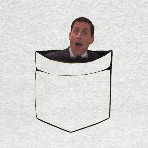 Michael Scott Steve Carell The Office Funny Pocket T-Shirt by daviujin